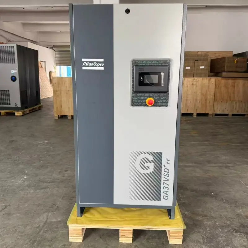 စက်မှုလုပ်ငန်းအတွက် Atlas Copco GA37 VSD+ FF 37kW 50HP ရေနံ-ထိုးသွင်းထားသော ဝက်အူလေကွန်ပရက်ဆာ