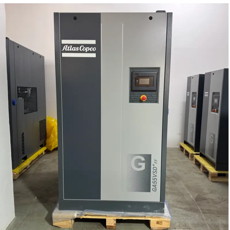 စက်မှုလုပ်ငန်းအတွက် Atlas Copco GA55VSD+FF 55kW 75HP Oil Injected Screw Air Compressor Original